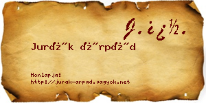 Jurák Árpád névjegykártya